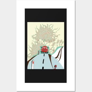 Alien Red Car Posters and Art